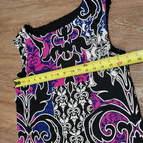 (10) Joseph Ribkoff Abstract Pasiley Colorful Patterned Assymetrical - Picture 5 of 6